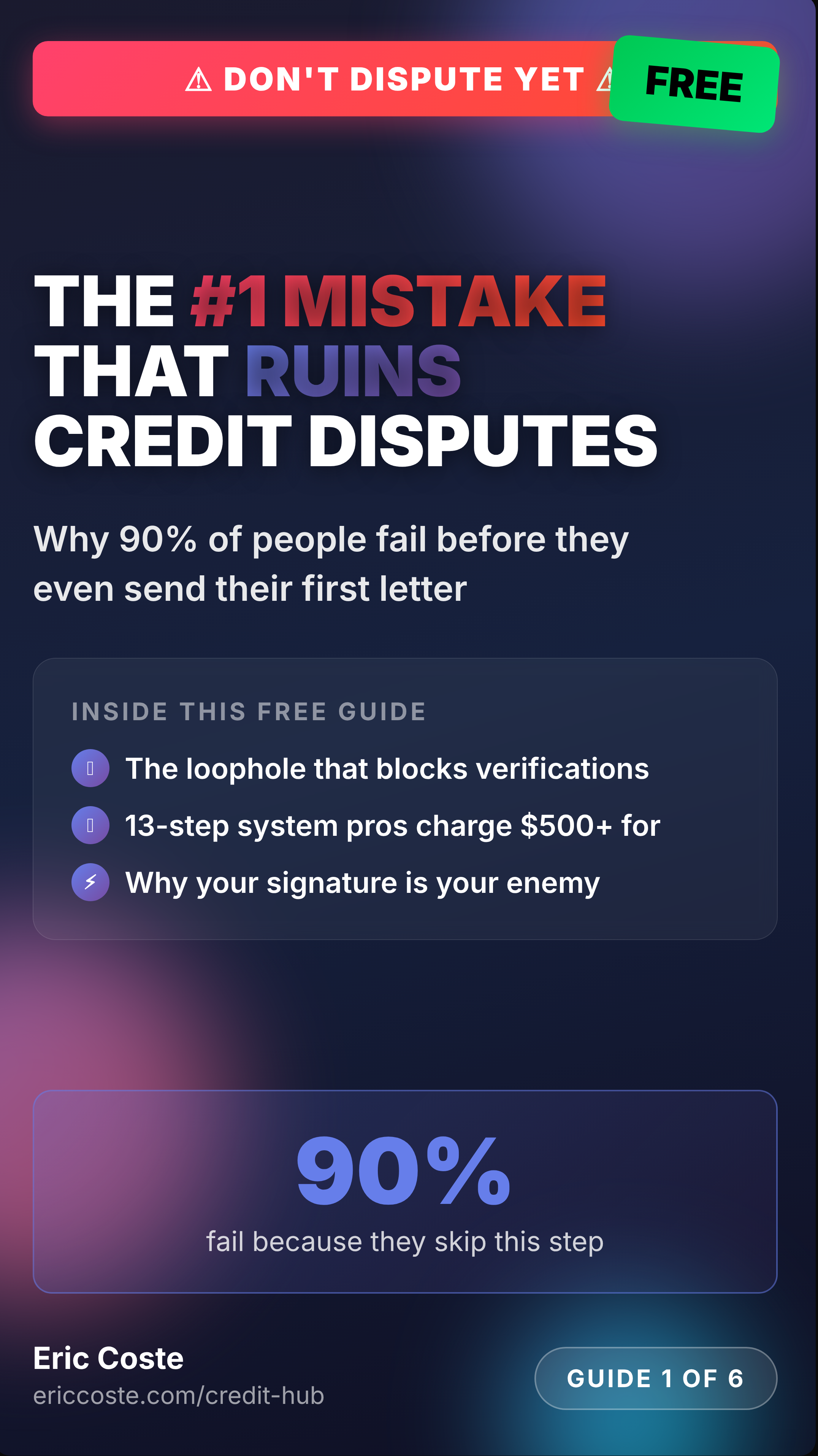 Pre-Dispute Preparation - Free Credit Repair Guide